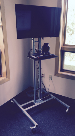 L'anse Video conferencing cart display
