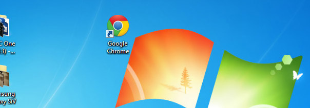 Windows desktop, Google Chrome shortcut, display