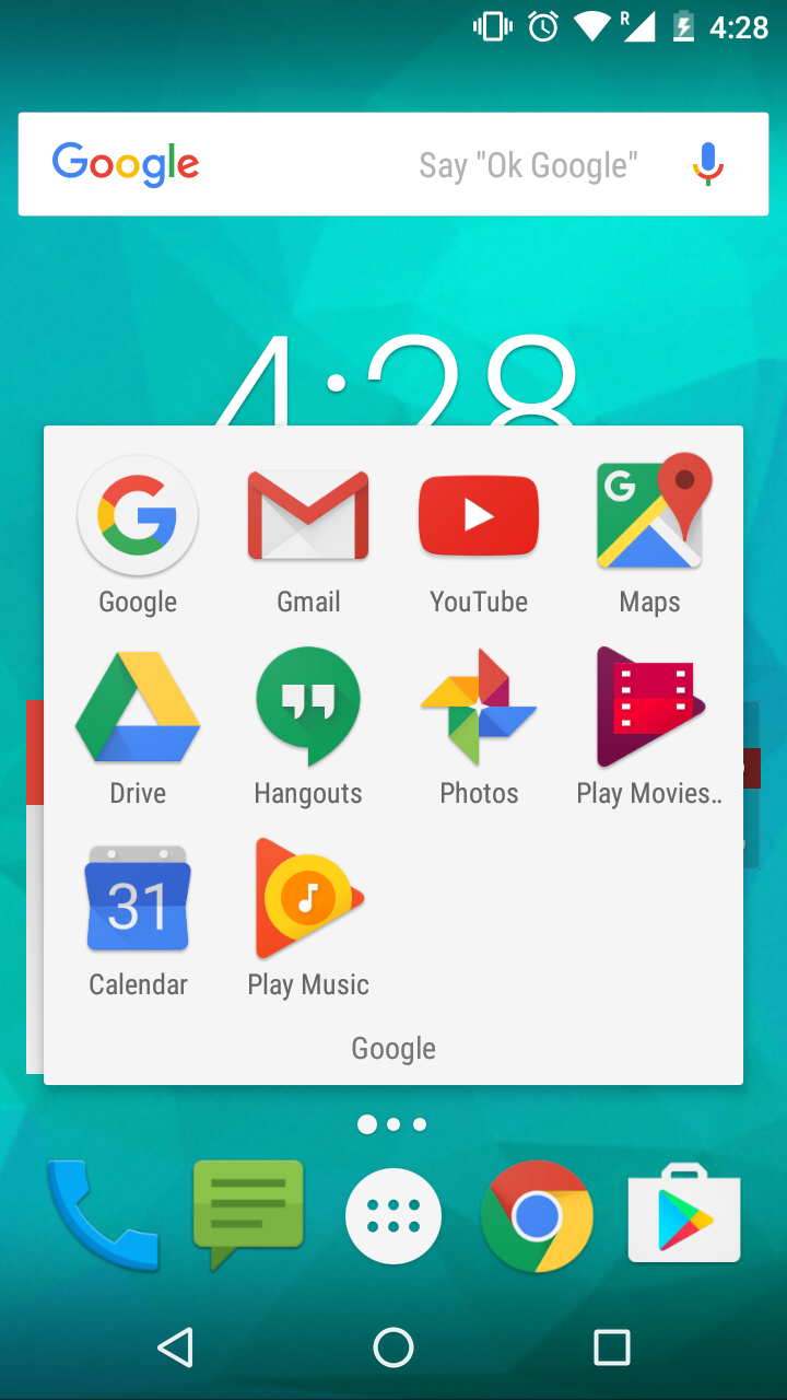 Android Gmail app home screen display