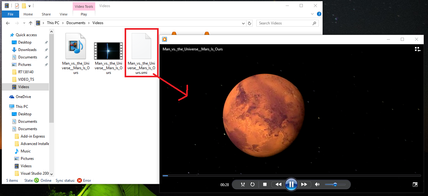 Discovery streaming video, file explorer page display