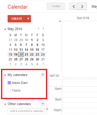 Google calendar display