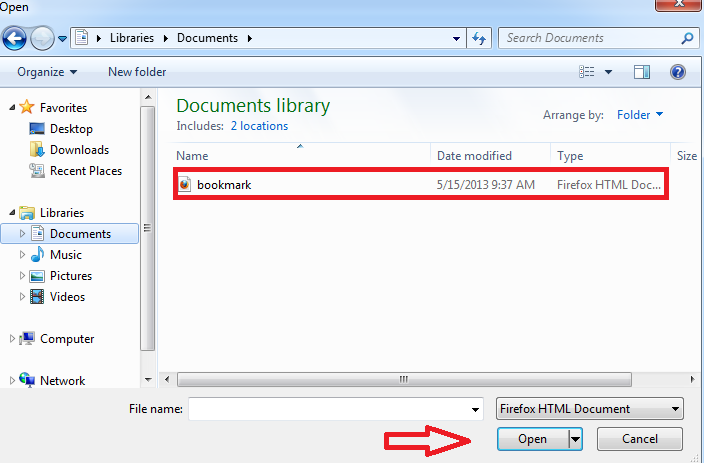 Windows documents library display