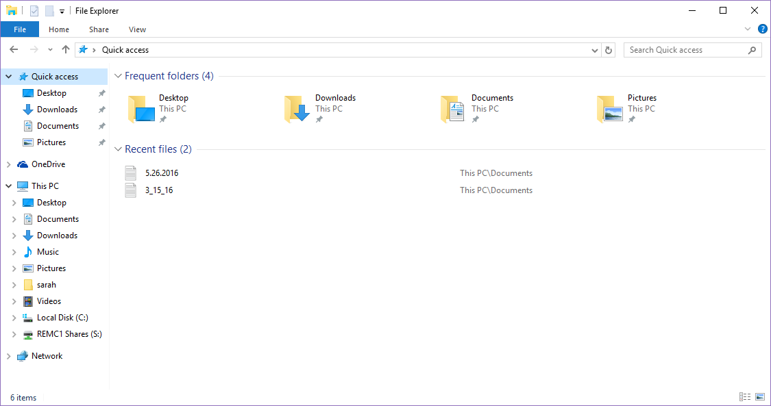 Windows file explorer page display