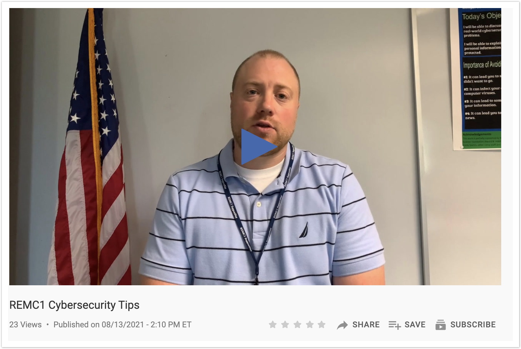 REMC1 Cybersecurity Tips Video